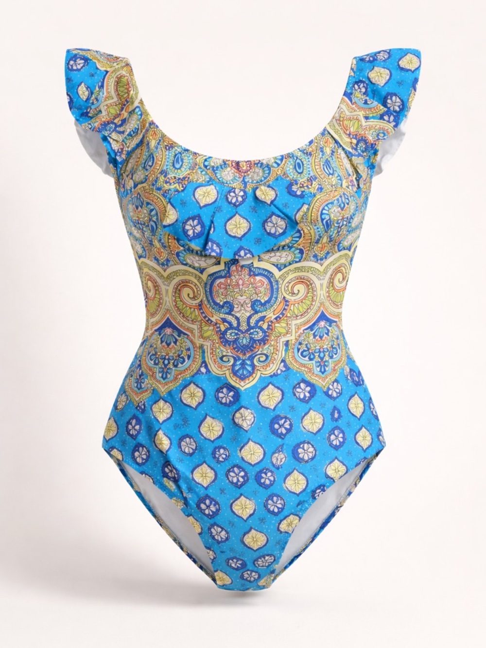 Trina Turk Corsica Off the Shoulder Paisley Print One Piece Swimsuit Beach